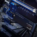 Ổ cứng SSD NVMe WD_BLACK SN850X được gắn trên bo mạch chủ, minh họa cho việc chuyển đổi định dạng ổ đĩa từ MBR sang GPT
