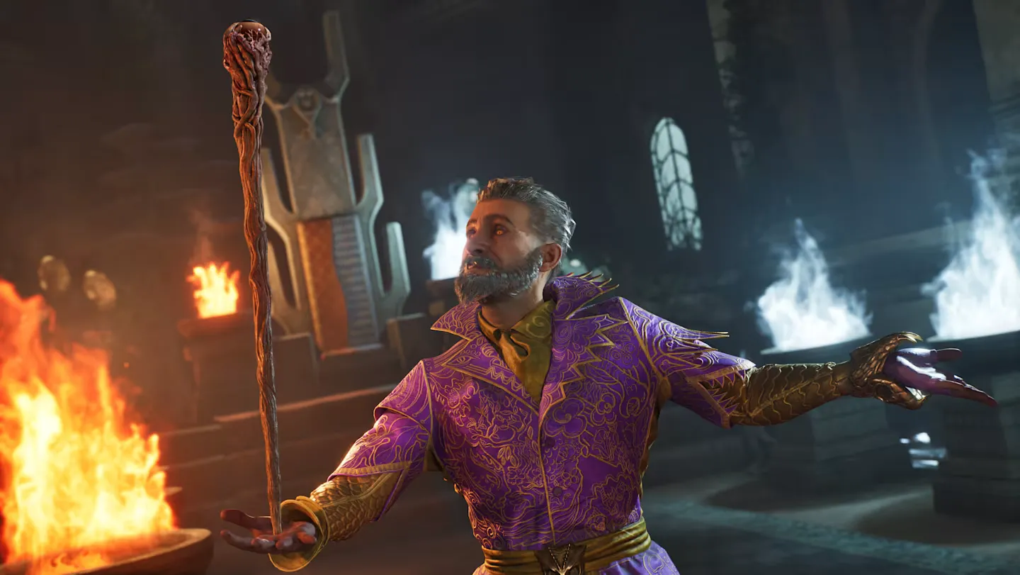 Pháp sư cầm trượng giữa bão lửa và băng giá trong thế giới Oblivion Remastered