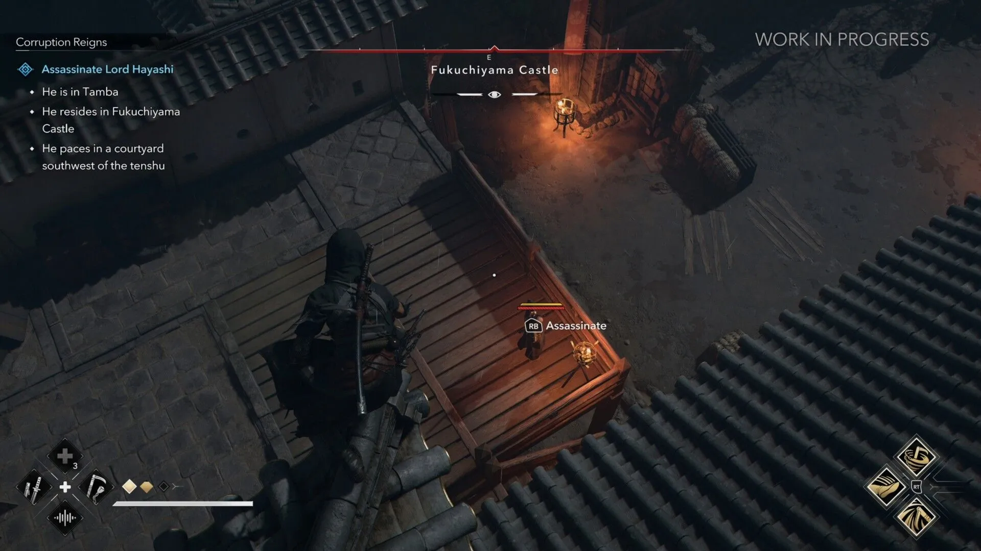 Quang cảnh thành phố Nhật Bản cổ kính trong Assassin's Creed Shadows