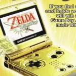 Quảng cáo cuộc thi tìm vé vàng trúng Game Boy Advance SP mạ vàng 24K độc đáo.