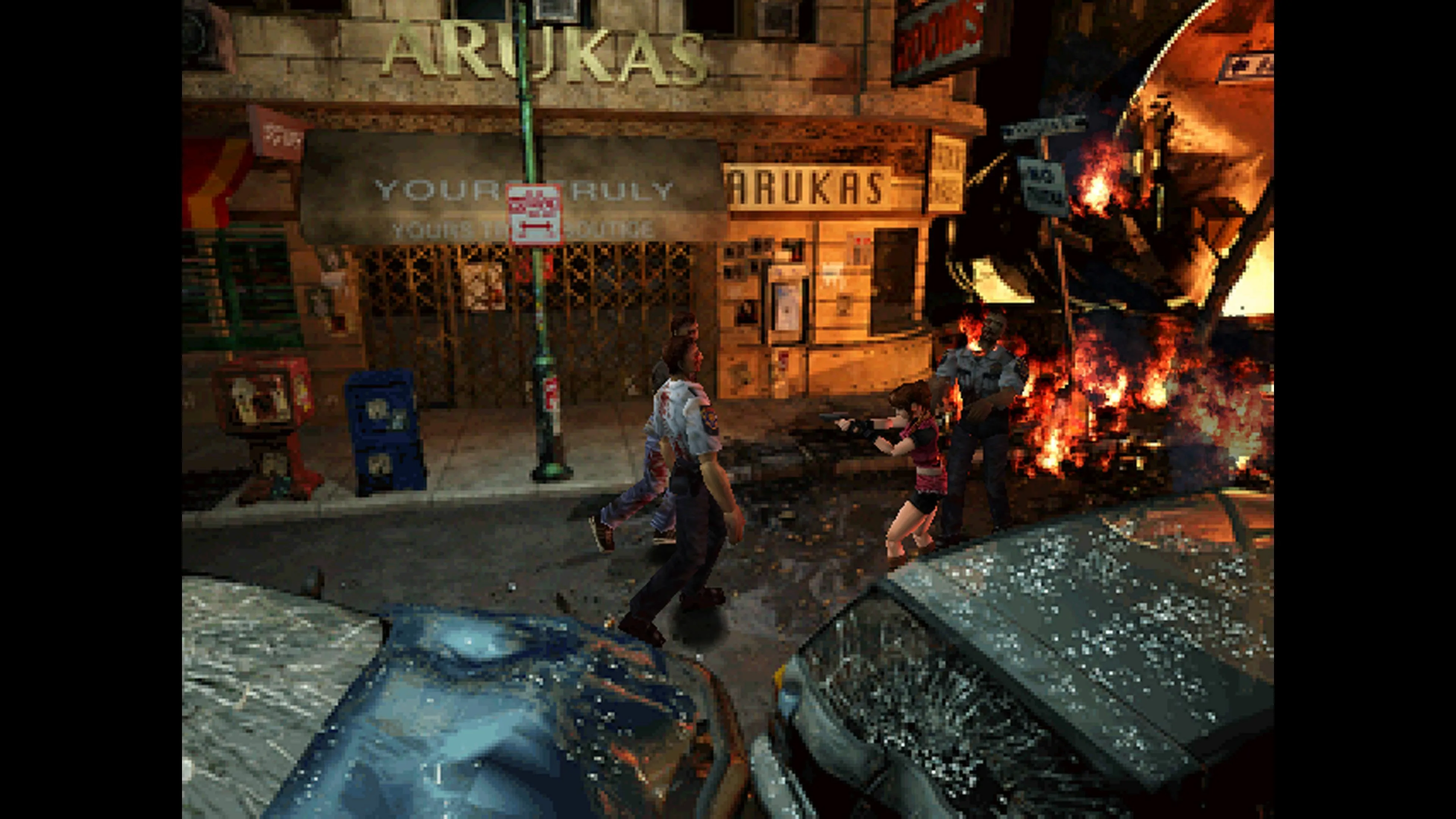 Resident Evil 2 Claire Redfield đối mặt zombie trên đường phố Raccoon City