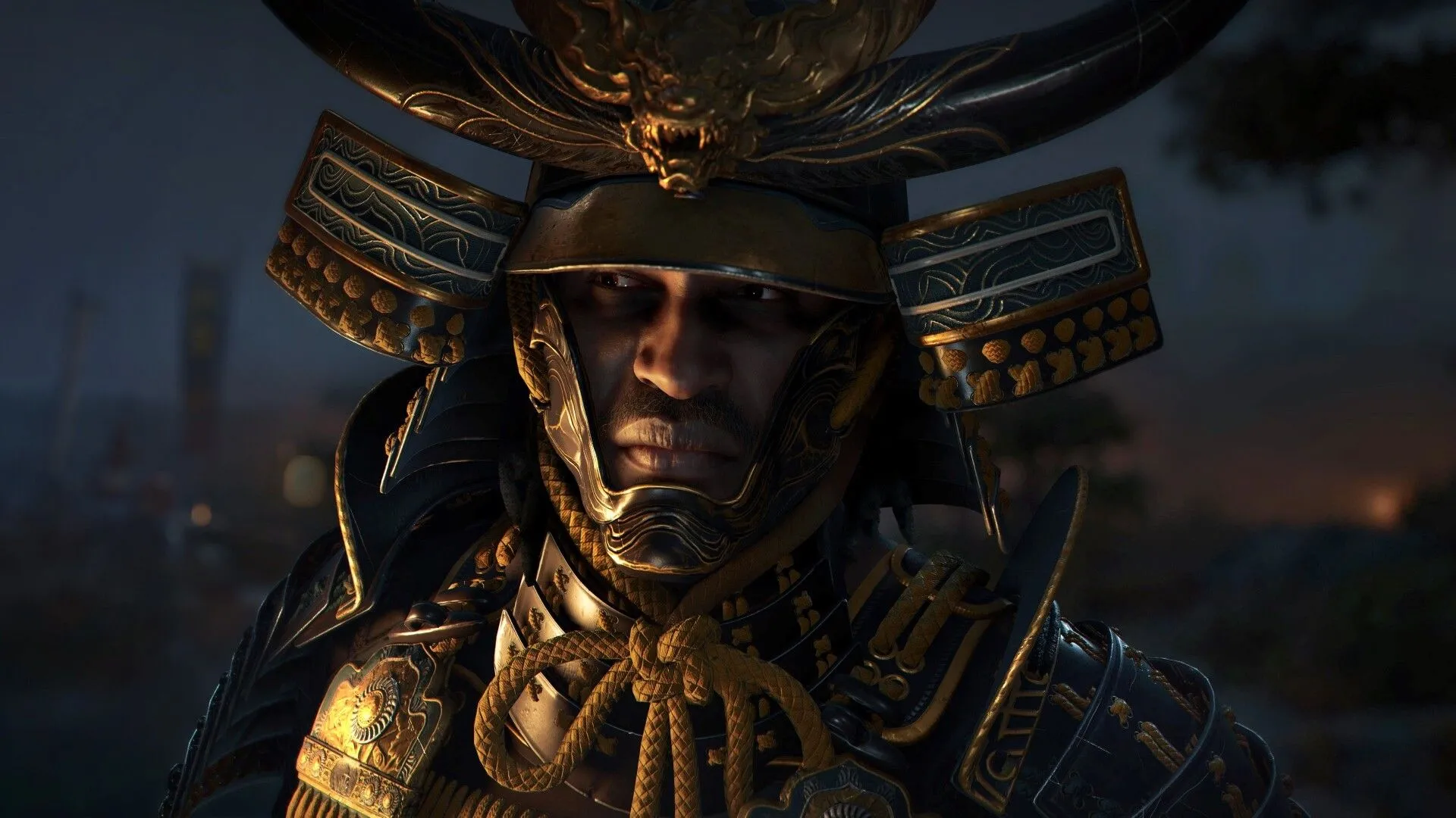 Samurai Yasuke đứng uy nghi với thanh kiếm trong Assassin's Creed Shadows