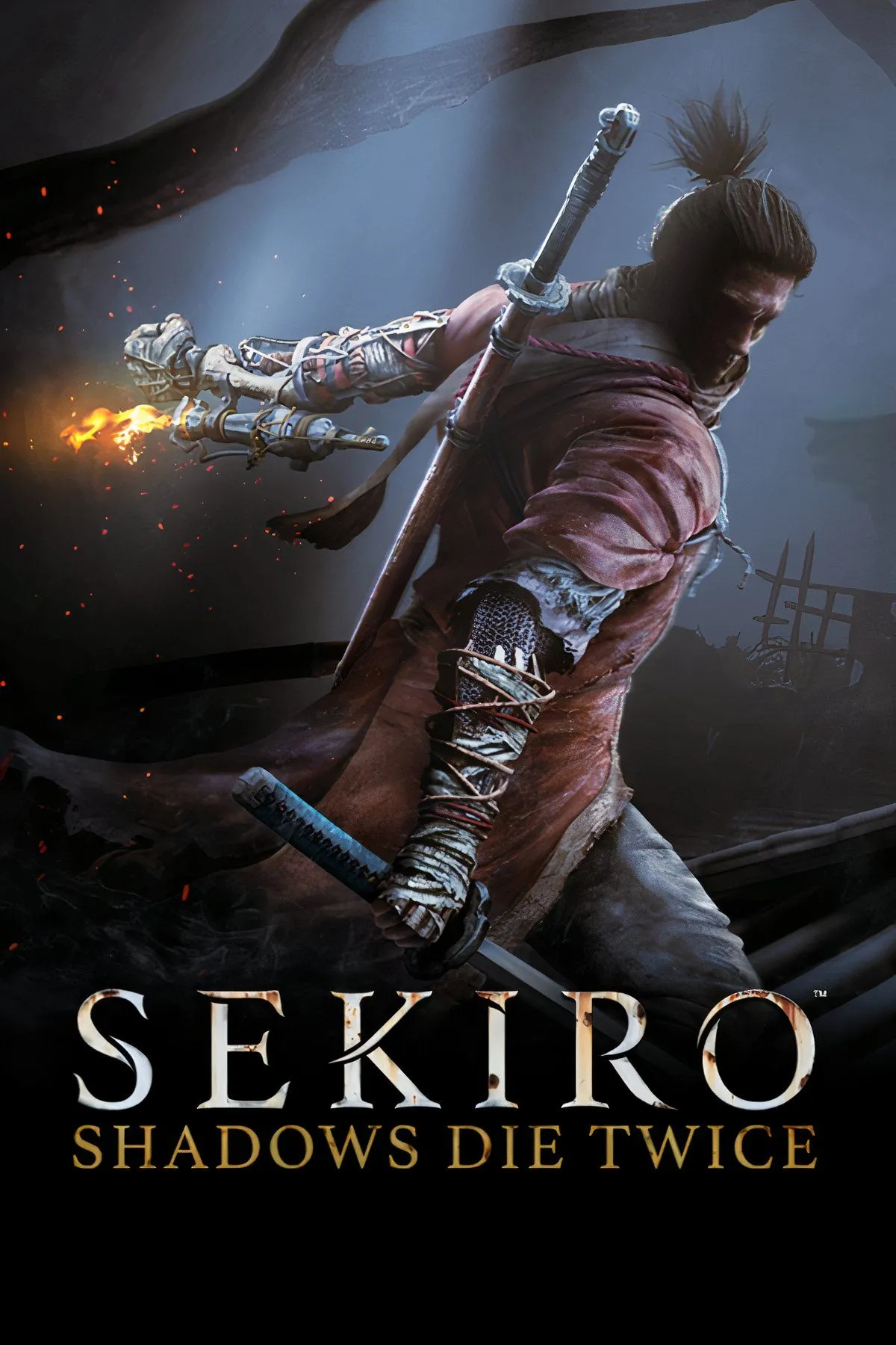 Sekiro: Shadows Die Twice - Ảnh minh họa cảnh chiến đấu ác liệt của Người Sói trên nền kiến trúc Nhật Bản cổ xưa, thể hiện sự kiên cường và tinh thần samurai trong game.