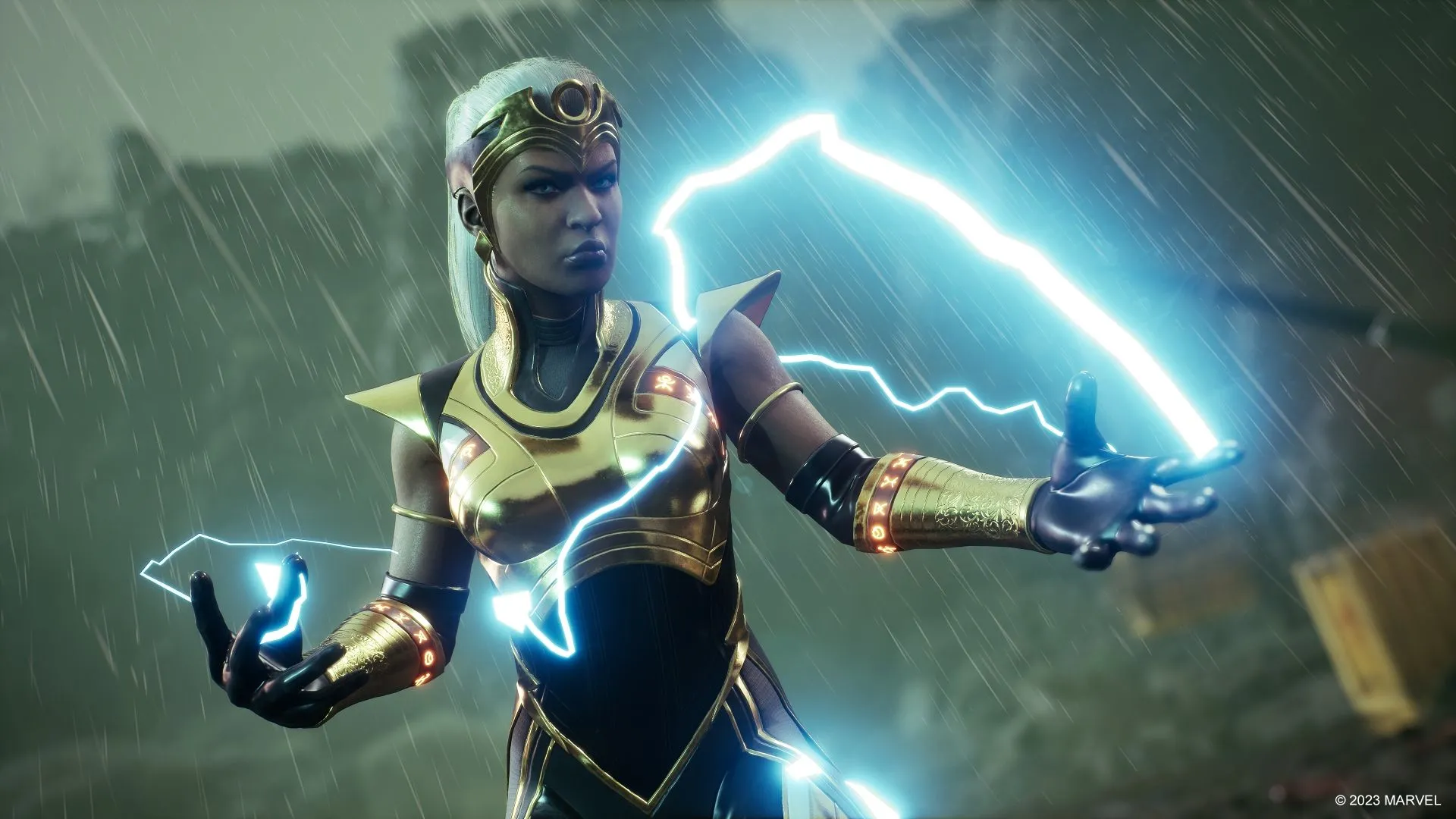 Storm thi triển sức mạnh trong Marvel's Midnight Suns