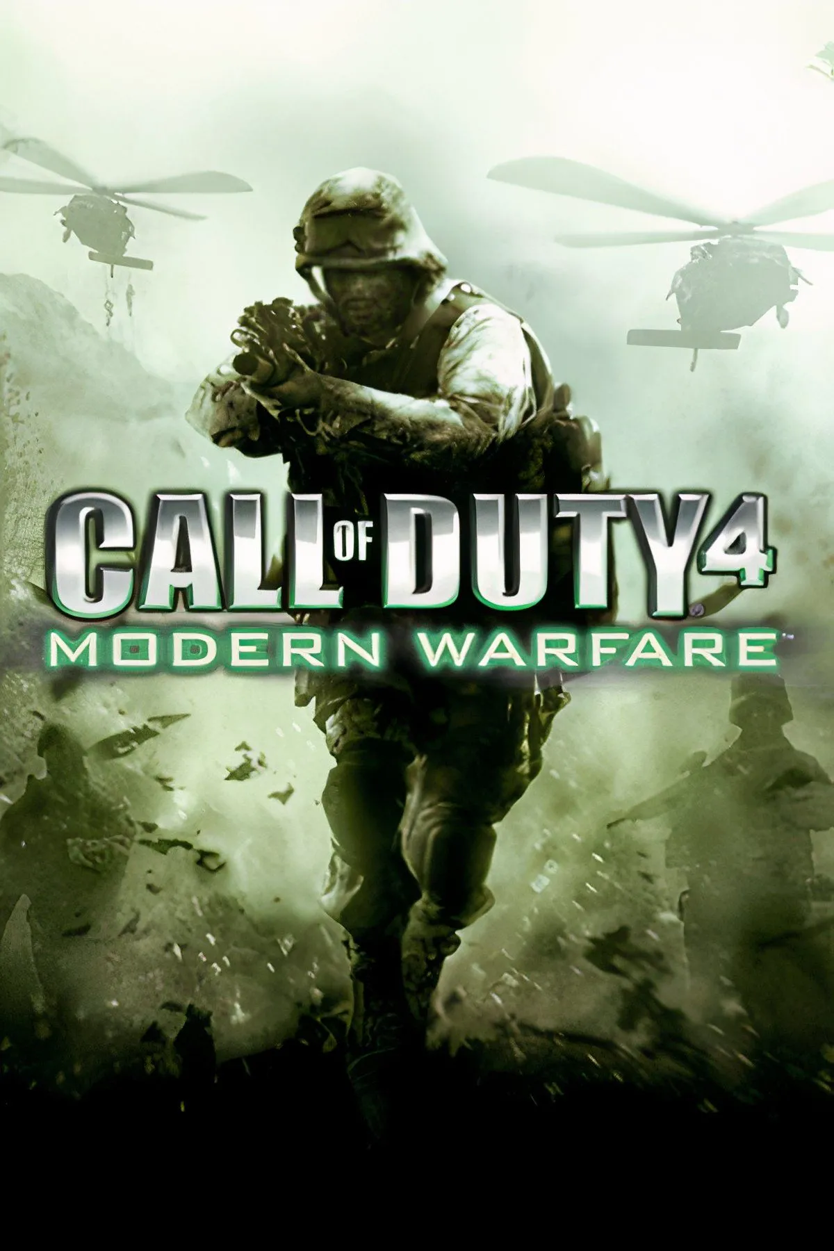 Tập hợp các hình ảnh từ Call of Duty 4: Modern Warfare, bao gồm các cảnh chiến đấu căng thẳng và nhân vật biểu tượng, thể hiện sự đột phá của game FPS năm 2007.