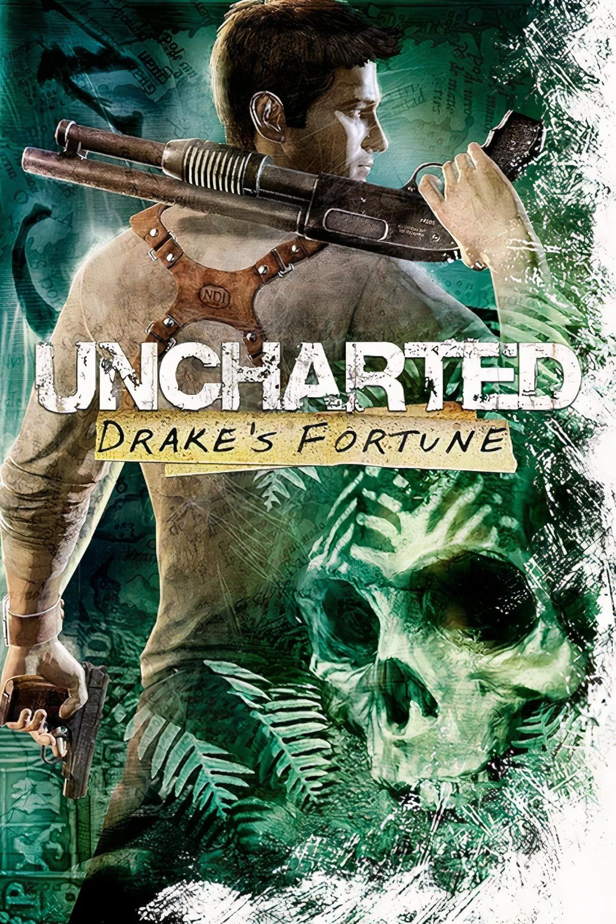 Tập hợp các hình ảnh từ Uncharted: Drake's Fortune, bao gồm Nathan Drake, Elena Fisher và Sully, thể hiện sự đa dạng của nhân vật và bối cảnh phiêu lưu.