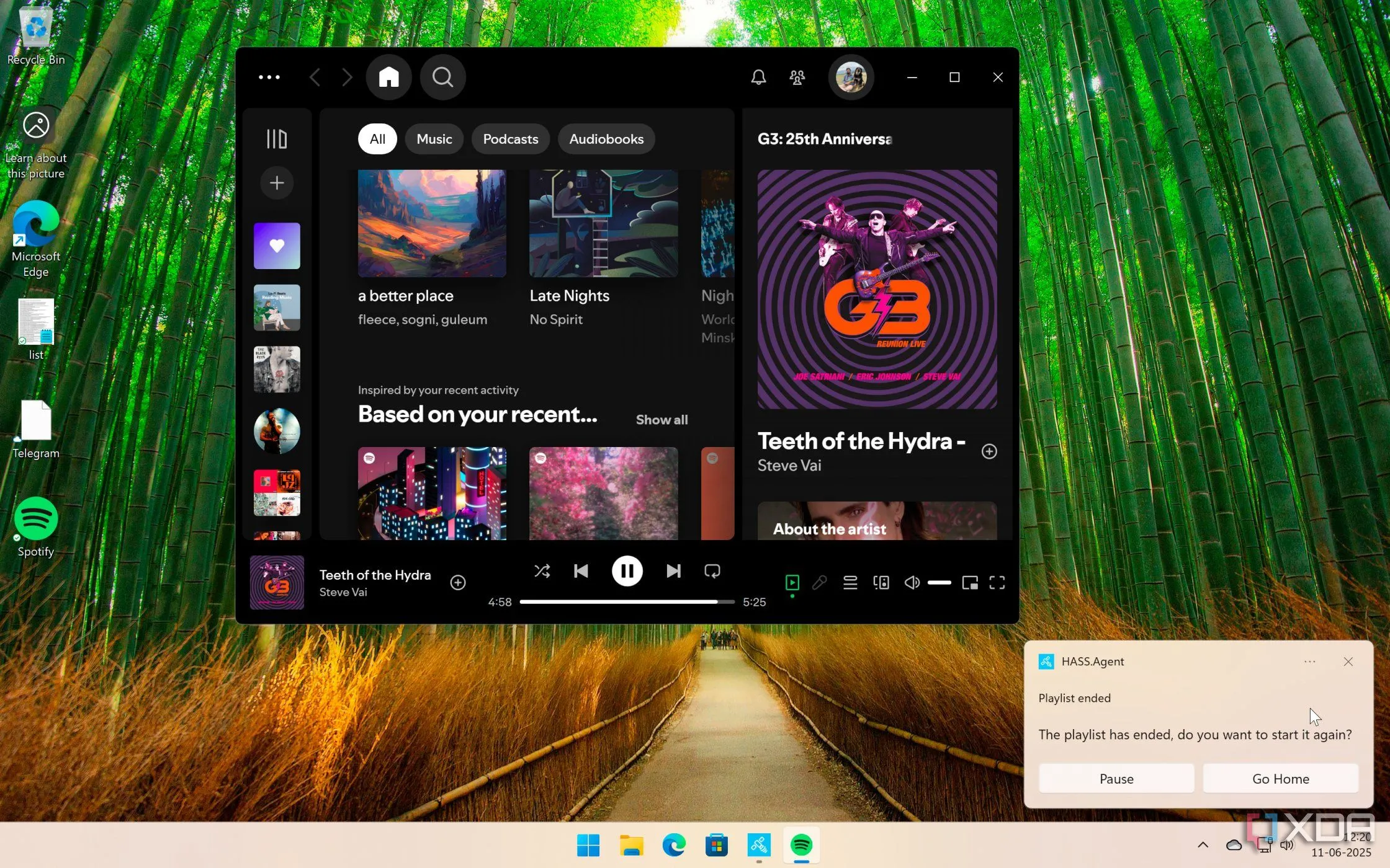 Thông báo có hành động với HASS.Agent trên máy tính Windows