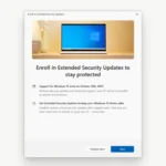 Thông báo về chương trình Cập nhật Bảo mật Mở rộng (ESU) trên Windows 10 từ Microsoft, gợi ý các lựa chọn gia hạn hỗ trợ.