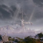 Toàn cảnh môi trường đổ nát trong Stellar Blade với các công trình kiến trúc bị phá hủy