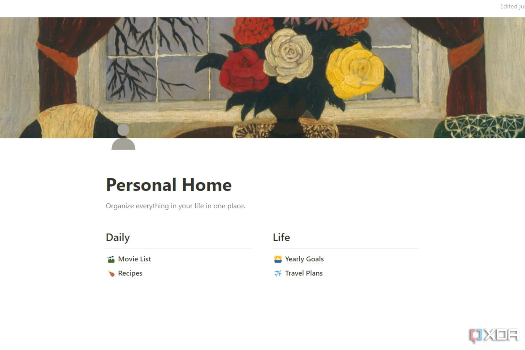 Trang chủ Notion Personal yêu cầu tùy chỉnh liên tục