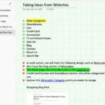 Trang OneNote được tùy chỉnh với các ghi chú về dữ liệu Excel và ý tưởng phân tích