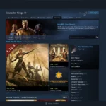 Trang Steam Workshop của game Crusader Kings 3 hiển thị nhiều bản mod