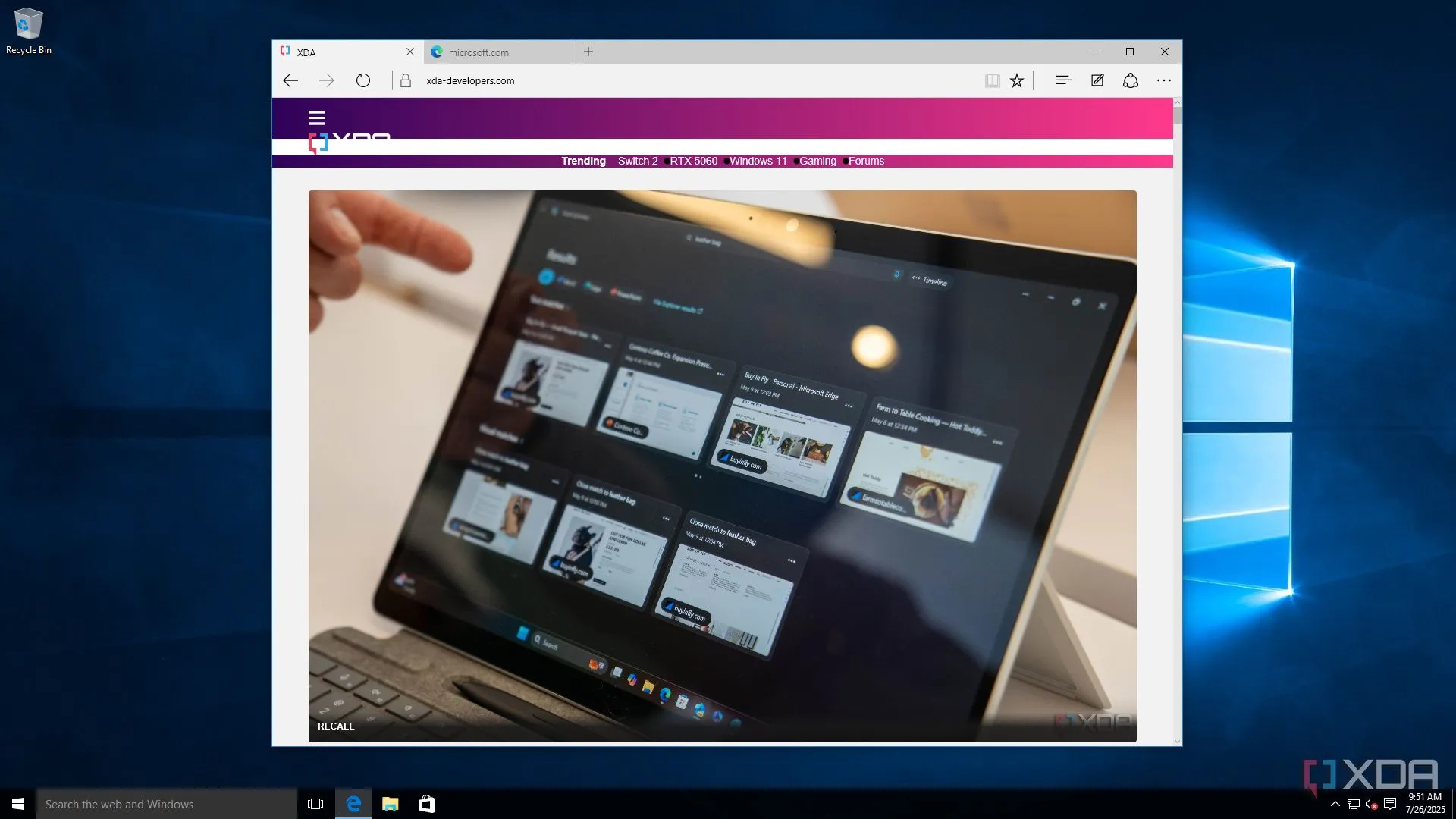 Trình duyệt Microsoft Edge phiên bản đầu tiên