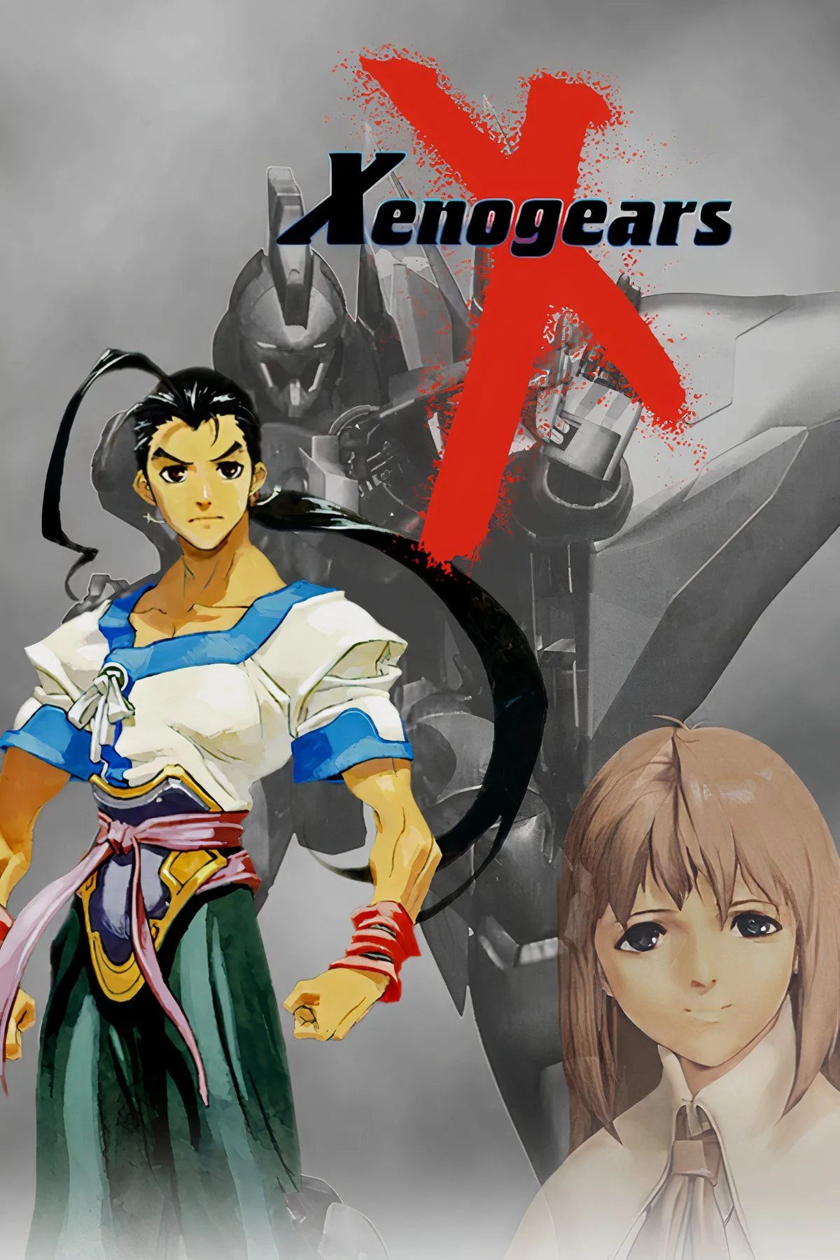 Xenogears với phong cách đồ họa JRPG đặc trưng của PlayStation 1, kết hợp mecha và giả tưởng