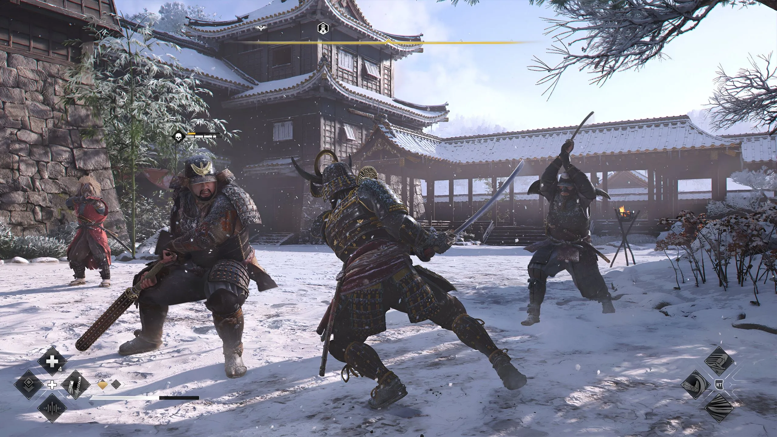 Yasuke đang trong cuộc giao tranh, nhấn mạnh tầm quan trọng của việc xử lý hậu quả và không để lại nhân chứng sau khi ám sát trong Assassin's Creed Shadows.