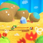 Yoshi trong thế giới len đầy màu sắc của game Yoshi's Woolly World trên Wii U, một tựa game platformer được cộng đồng game thủ Nintendo yêu thích.